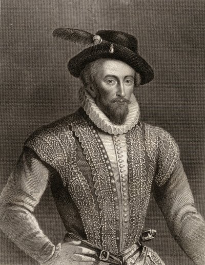 Portrait de Sir Walter Raleigh (c.1554-1618) - English School